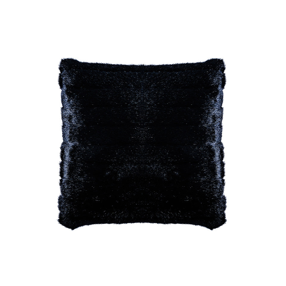 Black Mink Faux Fur Pillow