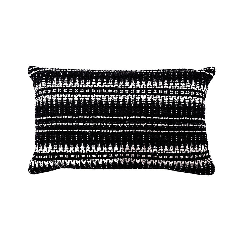 Black and Ivory Silk Pillow