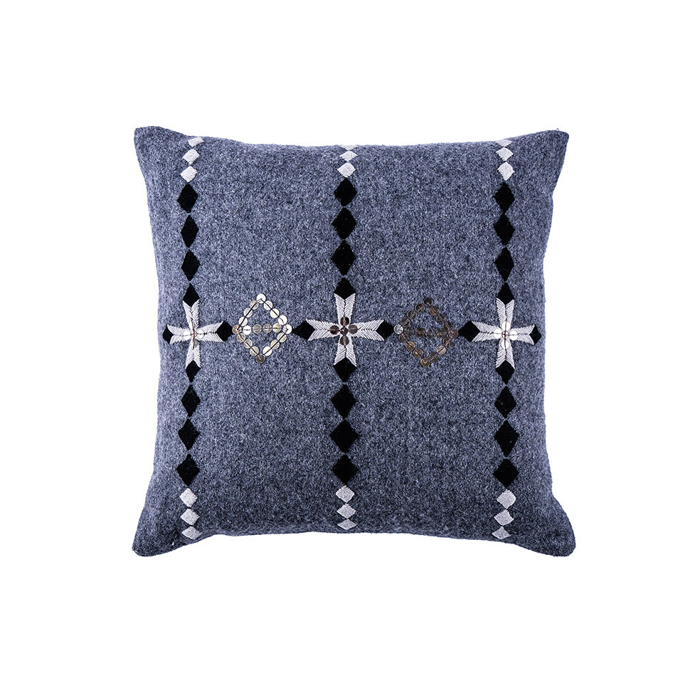 Gray Embellished Pillow