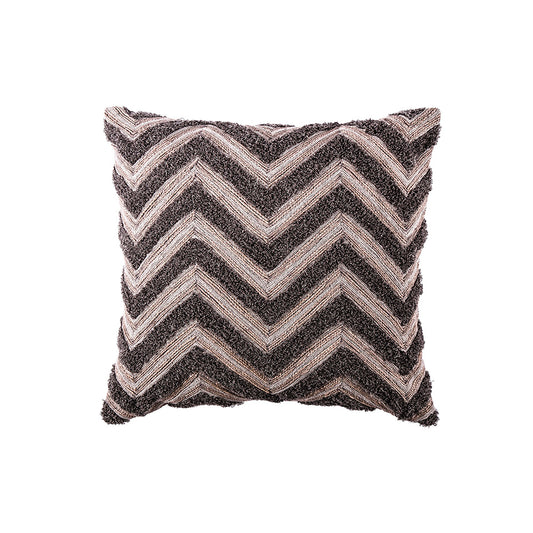 Gray Boucle Chevron Pillow