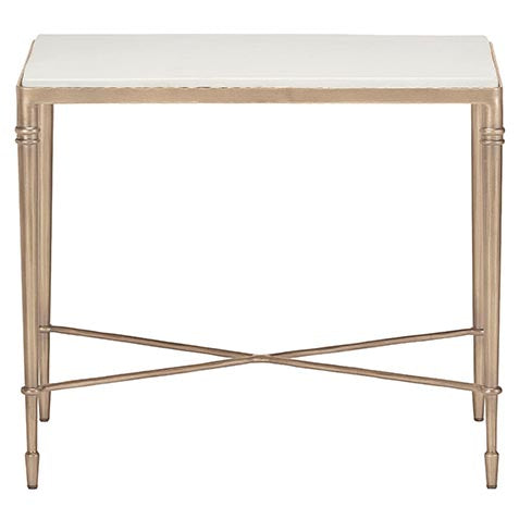 Valeria Rectangular Stone Top End Table