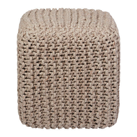 Thea Natural Wool Pouf