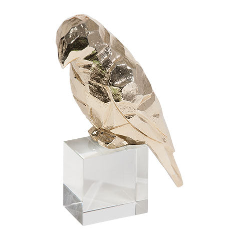 Large Cubist Finch on Crystal
