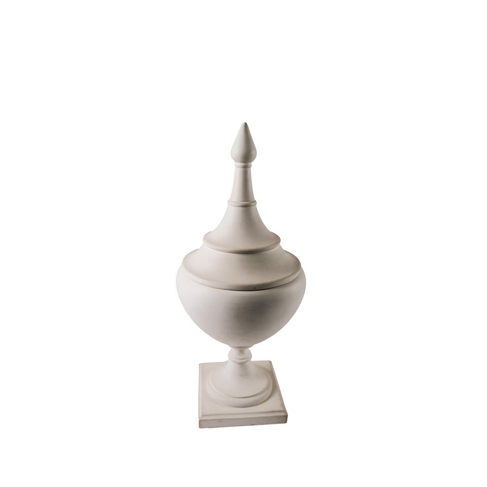 Large Bisque Finial Urn