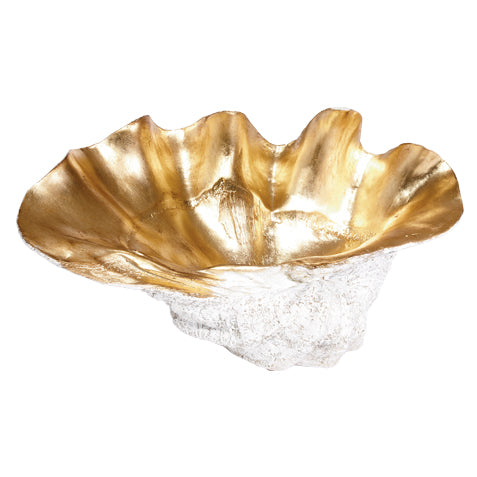 Large Gold Leafed Clam Shell