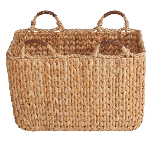 Seagrass Basket with Leather Handles