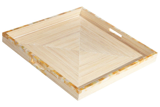 Square Whitewash Sugarcane Tray