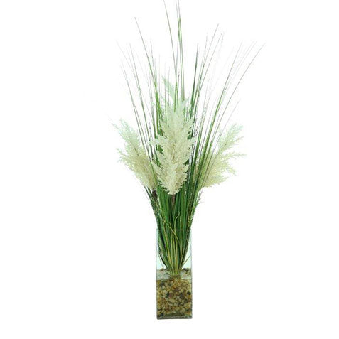 Pampas Grass in Ribbed Vase